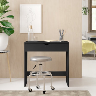 Small black deals desk with drawers